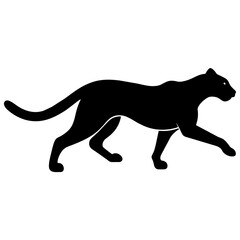 minimal Cheetah vector silhouette, solid black color silhouette (25)