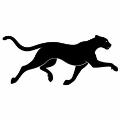 minimal Cheetah vector silhouette, solid black color silhouette (26)