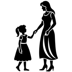 Fototapeta premium Mother and child silhouettes vector (24)