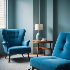 blue chair in a modern room