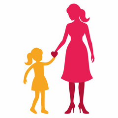Mother and child silhouettes vector (35)