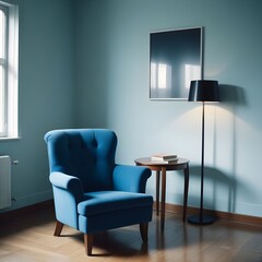 blue chair in a modern room