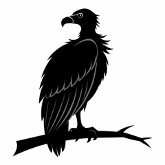 Big griffon vulture ‍flying vector silhouette (17)