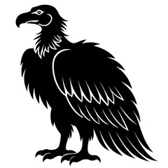 Big griffon vulture ‍flying vector silhouette (37)