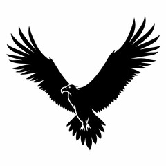 Big griffon vulture ‍flying vector silhouette (40)