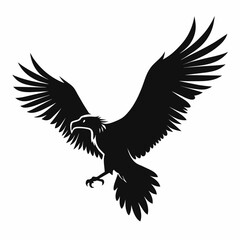 Big griffon vulture ‍flying vector silhouette (43)