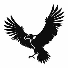 Big griffon vulture ‍flying vector silhouette (44)