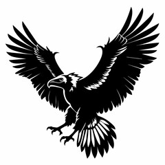 Big griffon vulture ‍flying vector silhouette (47)
