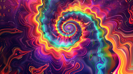 fractal, psychedelic, and whirling patterns of color.