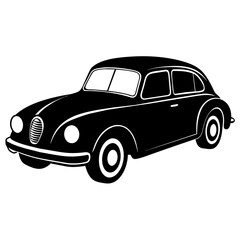 Naklejka premium car silhouette illustration, silhouette vector isolated on a white background (6)