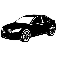 Fototapeta premium car silhouette illustration, silhouette vector isolated on a white background (40)