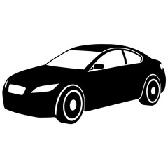 Fototapeta premium car silhouette illustration, silhouette vector isolated on a white background (44)