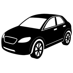 Fototapeta premium car silhouette illustration, silhouette vector isolated on a white background (47)