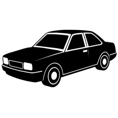 Obraz premium car silhouette illustration, silhouette vector isolated on a white background (49)