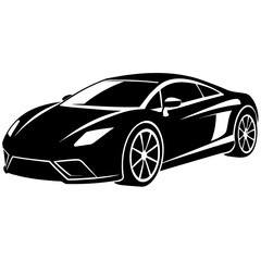 Fototapeta premium car silhouette illustration, silhouette vector isolated on a white background (83)