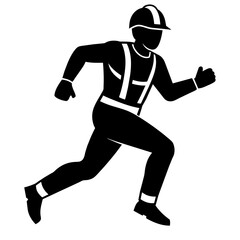 construction worker jumping on the high, jumping on fly , black color silhouette (22)