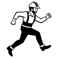 construction worker jumping on the high, jumping on fly , black color silhouette (26)