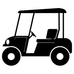 Golf cart vector silhouette, black color silhouette, white background (11)