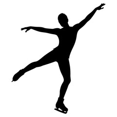 Man figure skating silhouette vector isolated on a white background (8)