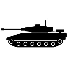 Military tank vector illustration vector silhouette, solid black color silhouette (7)
