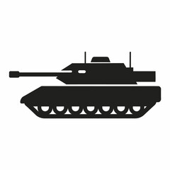 Military tank vector illustration vector silhouette, solid black color silhouette (9)