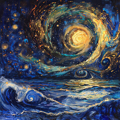 Celestial Symphony Illustration of the Milky Way Galaxy