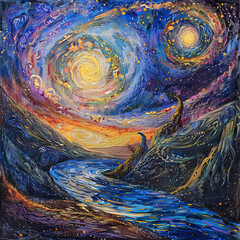 Celestial Symphony Illustration of the Milky Way Galaxy