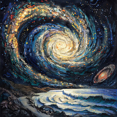 Celestial Symphony Illustration of the Milky Way Galaxy