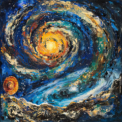 Celestial Symphony Illustration of the Milky Way Galaxy