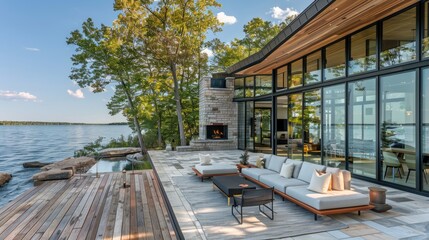 Lakeside retreat with expansive water views