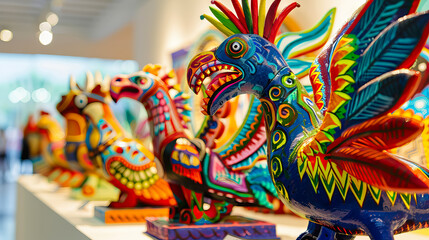 handicrafts alebrijes Mexican art craft with copy space.