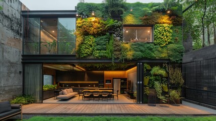 Urban eco-loft with green walls