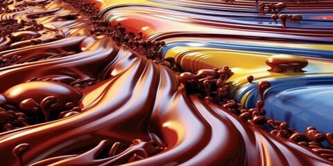 Obraz premium Flowing abstract chocolate texture