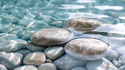 Smooth stones and clear water contribute to the tranquil environment of wellness travel.