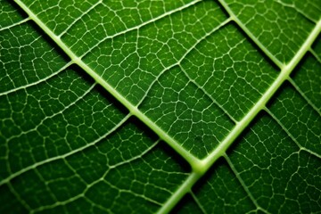 Close-up of a green leaf with intricate veins