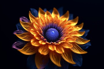 Vibrant sunflower with striking colors