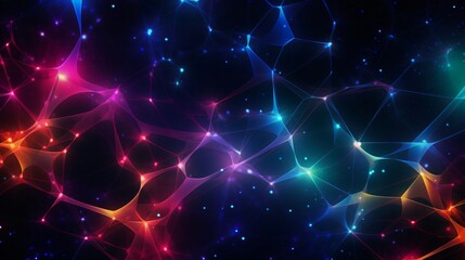 Vector illustration purple technology background with glowing connected dots