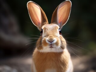 Closeup of a cute rabbit with large ears