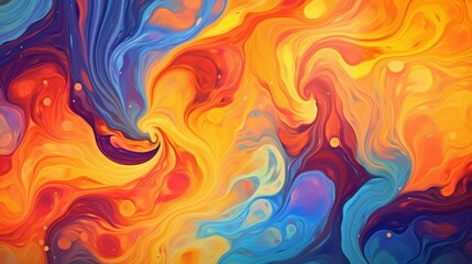 Vibrant abstract fluid art painting
