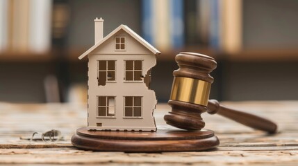 Divided house and wooden gavel