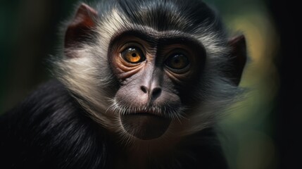 Obraz premium close-up portrait of a black and white colobus monkey