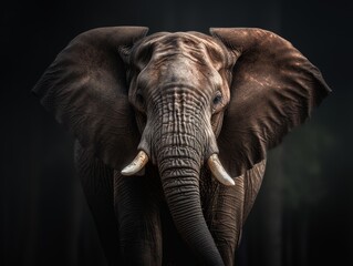 Close-up portrait of a majestic elephant