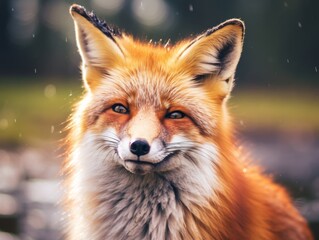 Obraz premium Closeup of a beautiful red fox in the wild