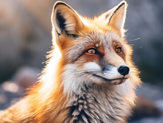 Obraz premium close-up portrait of a beautiful red fox