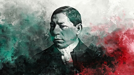 abstract art Benito Juarez, Mexico’s former president and national hero.