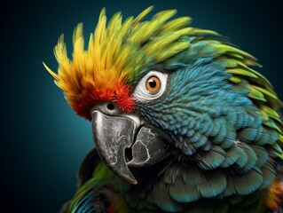 Vibrant parrot with colorful feathers