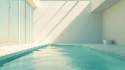pool, simple minimalist interior architecture background. Generative Ai
