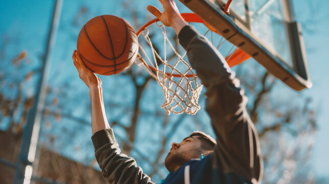 basketball player practicing and posing for basketball and sports athlete concept on background - Powered by Adobe