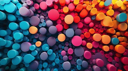 A colorful image of many different colored circles - Powered by Adobe