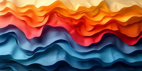 Fototapeta premium Abstract organic colorful paper cut overlapping paper waves texture background banner panorama illustration for webdesign or business,Abstract Organic Colorful Paper Cutouts Overlapping Paper Texture 
